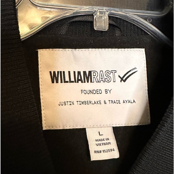William Rast Men’s Softball Shell Bomber Jacket Justin Timberlake Sz Large Black - Picture 3 of 7